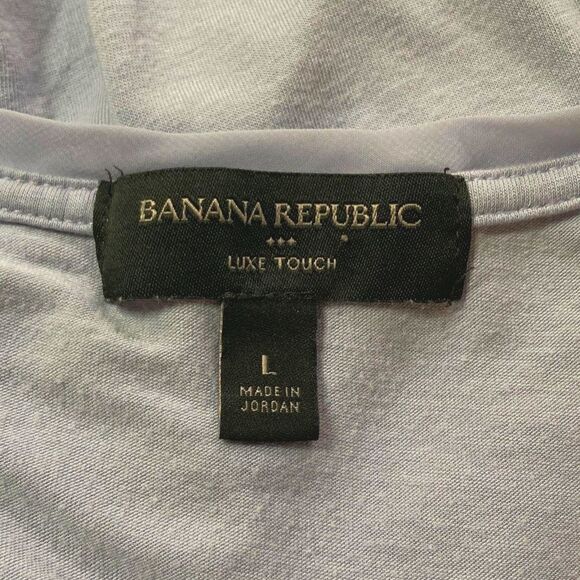 BANANA REPUBLIC Luxe Touch Icelandic Blue Crew Neck T Shirt Womens Large - Picture 7 of 11